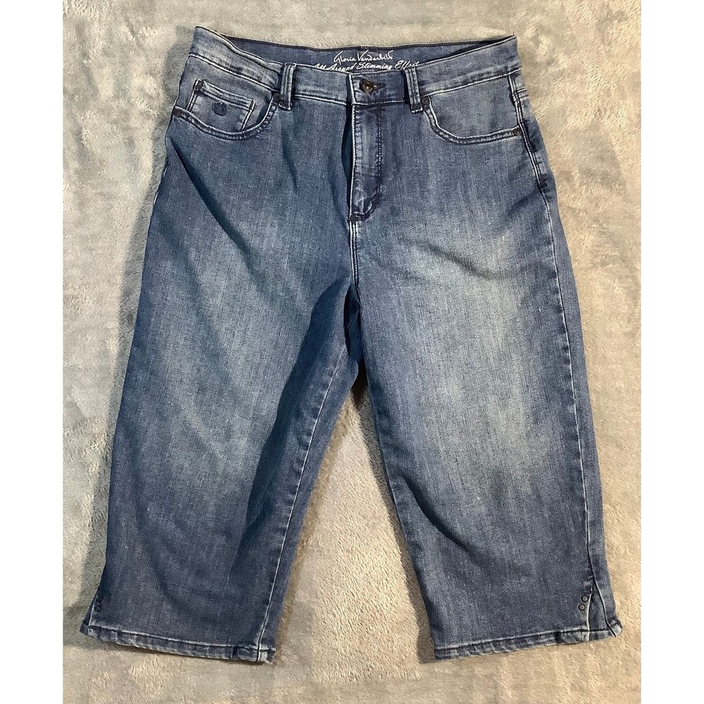 Gloria Vanderbilt Amanda Womens Cropped Jeans High Rise Blue Size 8 Slimming
